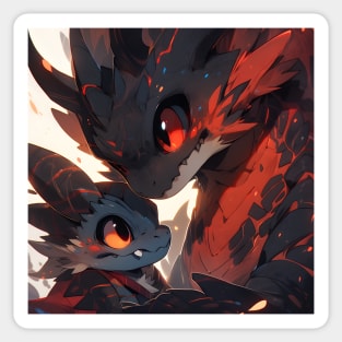 Cute dragon pair, baby dragon Sticker